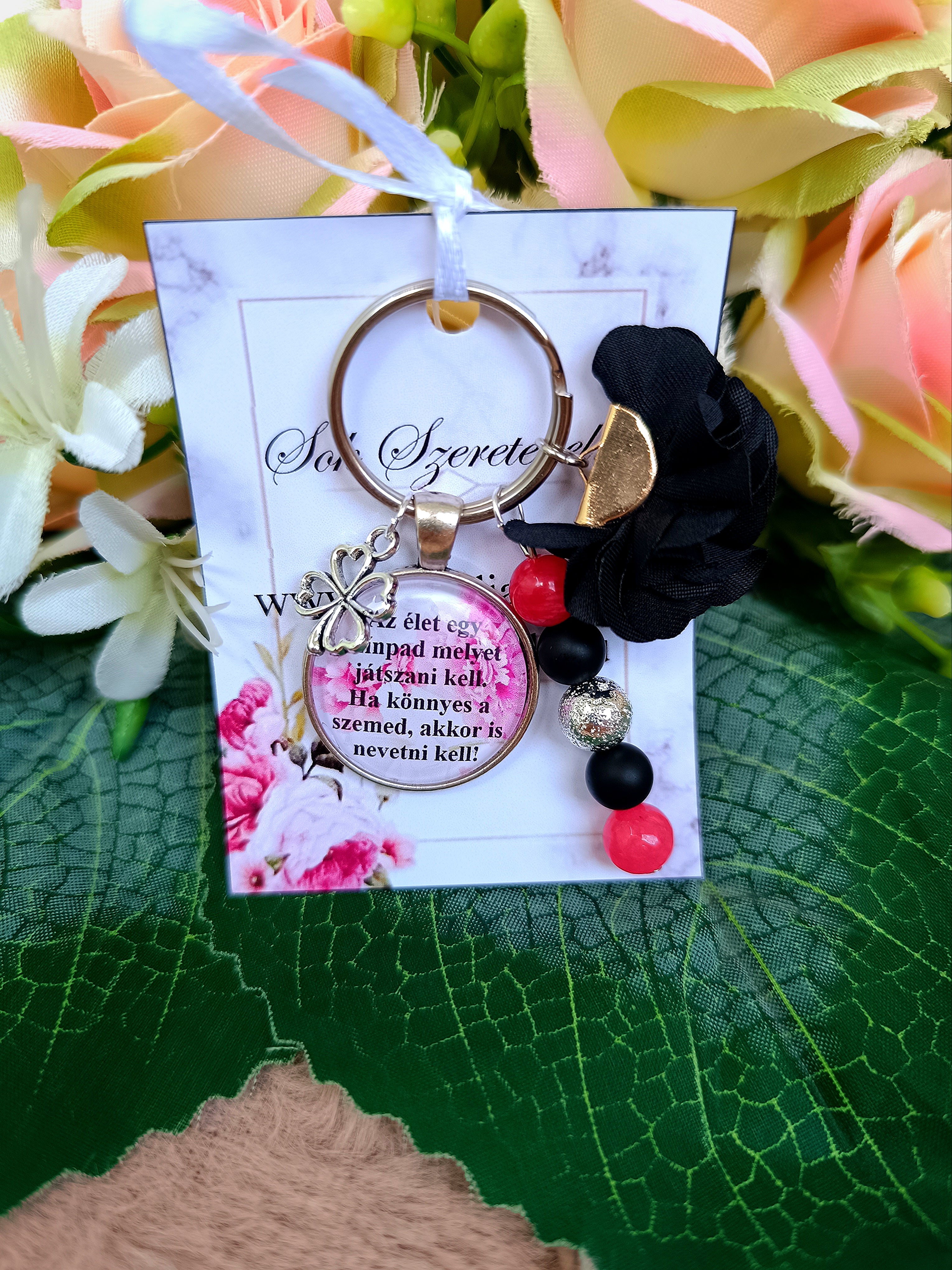 Motivációs kulcstartó pink